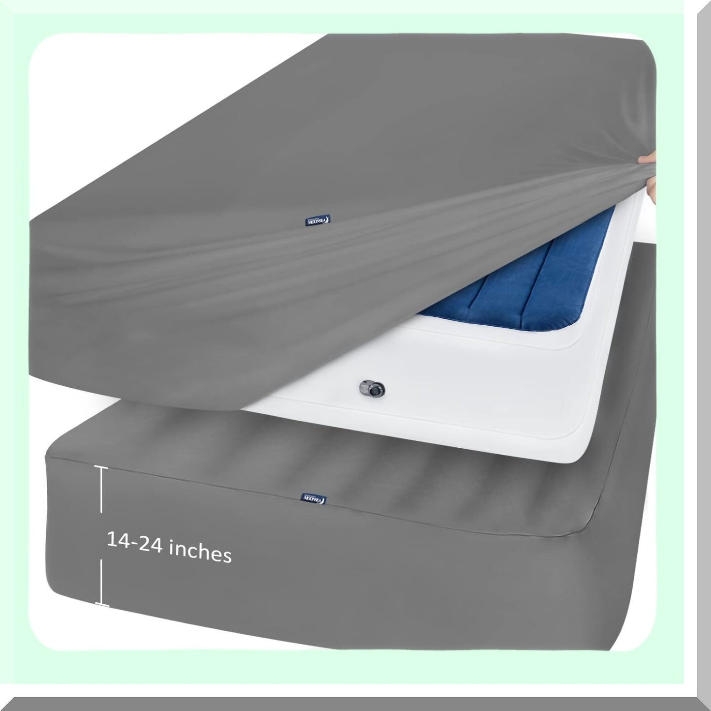 UltraSoft Deep Pocket Queen Fitted Sheets 2 Pack - Pillow Top Mattress - Grey - 24 Inch - Air Mattress Compatible - Bedding Set