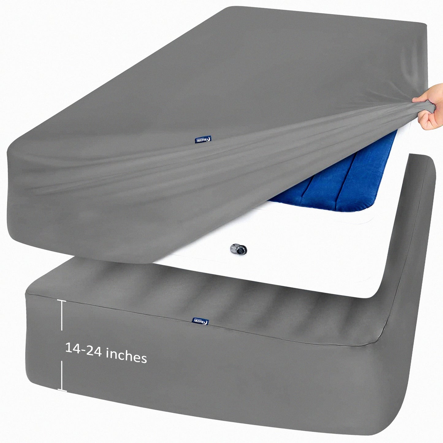 UltraSoft Deep Pocket Queen Fitted Sheets 2 Pack - Pillow Top Mattress - Grey - 24 Inch - Air Mattress Compatible - Bedding Set