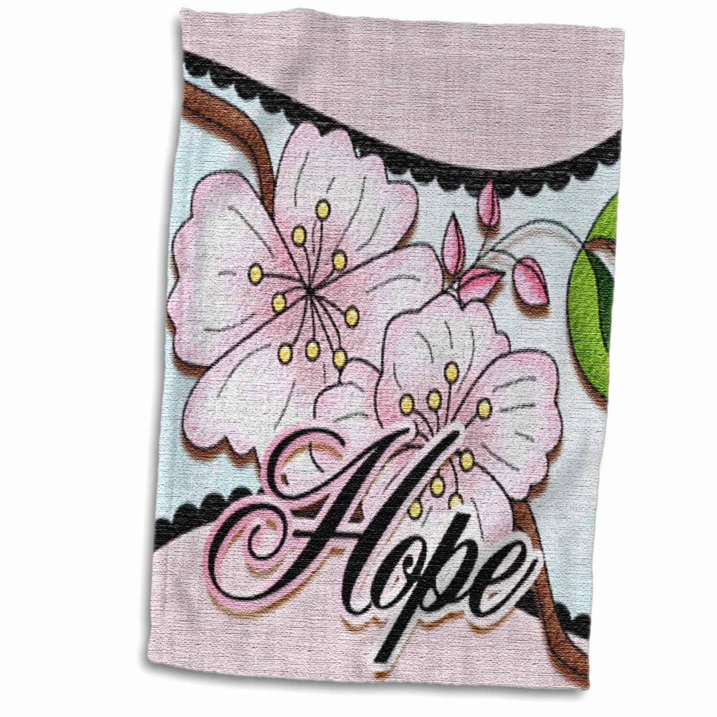 3D Rose Cherry Blossom Hand/Sports Towel 15x22