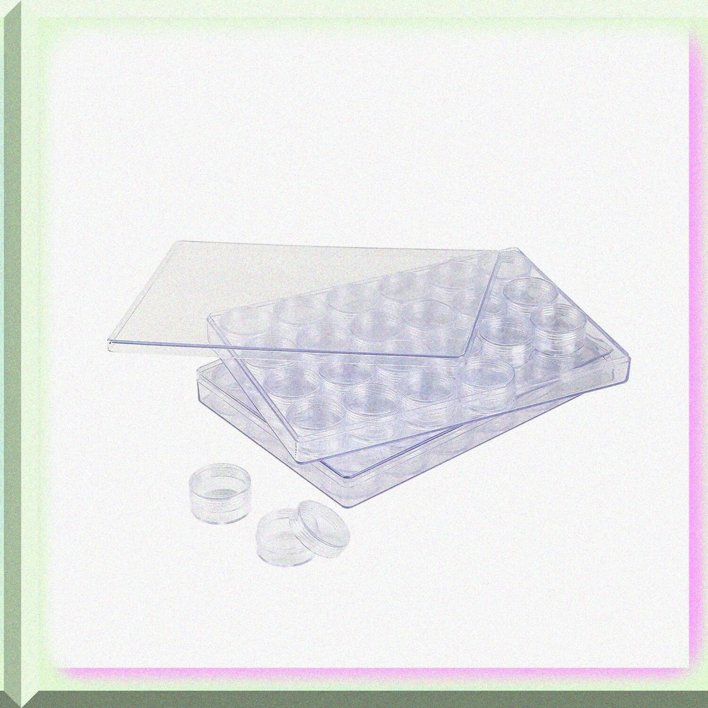 24 Round Plastic Storage Containers 2-Pack