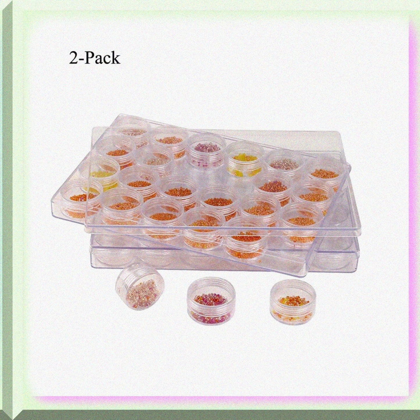 24 Round Plastic Storage Containers 2-Pack