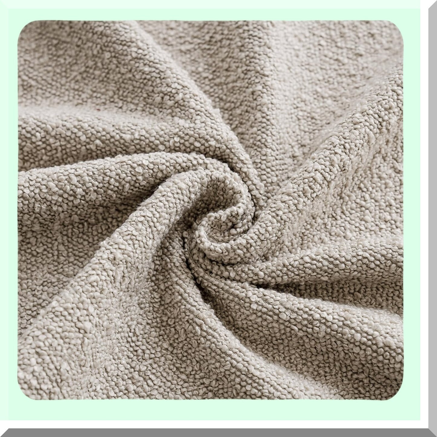 Cozy Boucle Accent Pillow Covers - Soft Textured Solid Cushion Cases for Living Room Decor - Beige Oatmeal Sofa Throw Pillowcases 18x18"