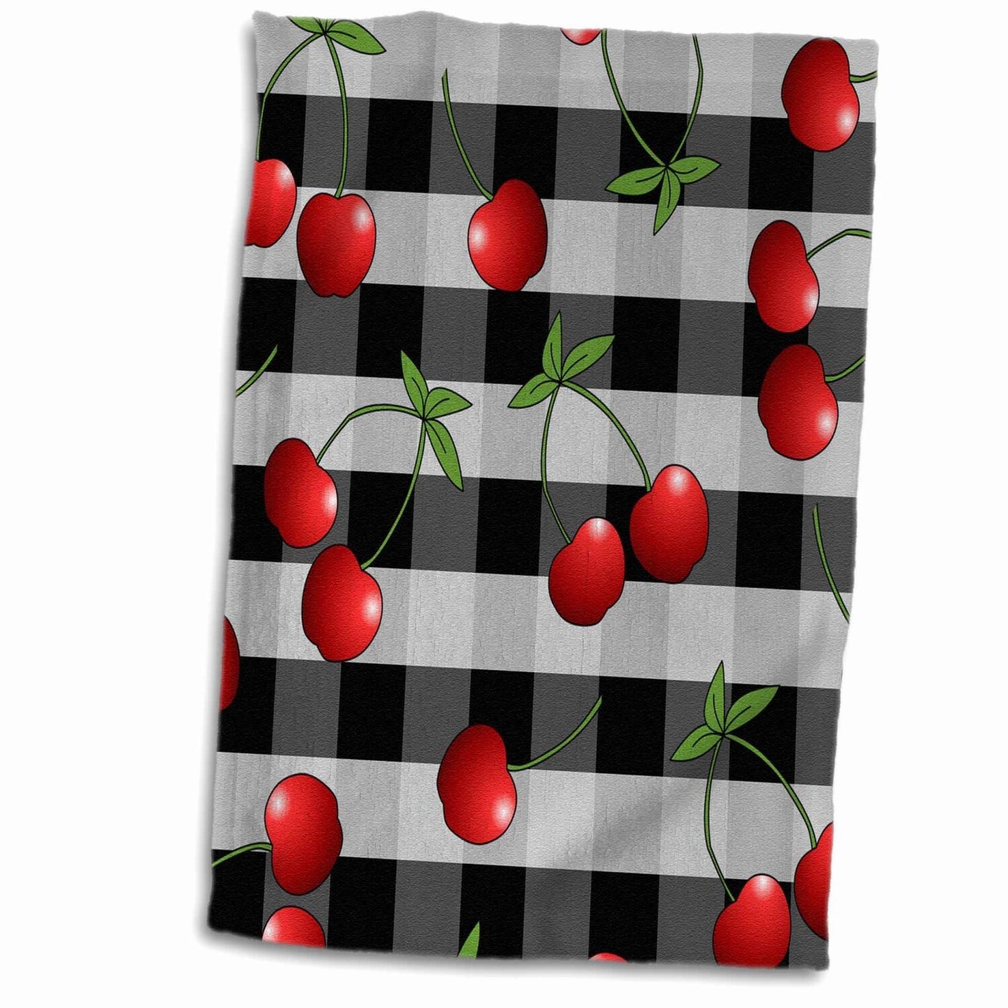 3D Rose Print Cherries Towel 15" x 22"