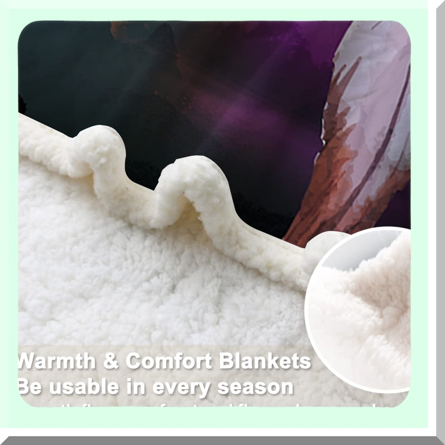 Majestic Wolf Dreamcatcher Fleece Throw - Super Plush Brown & Purple Blanket for Bed, Couch, or Travel - Queen Size 90" x 90""