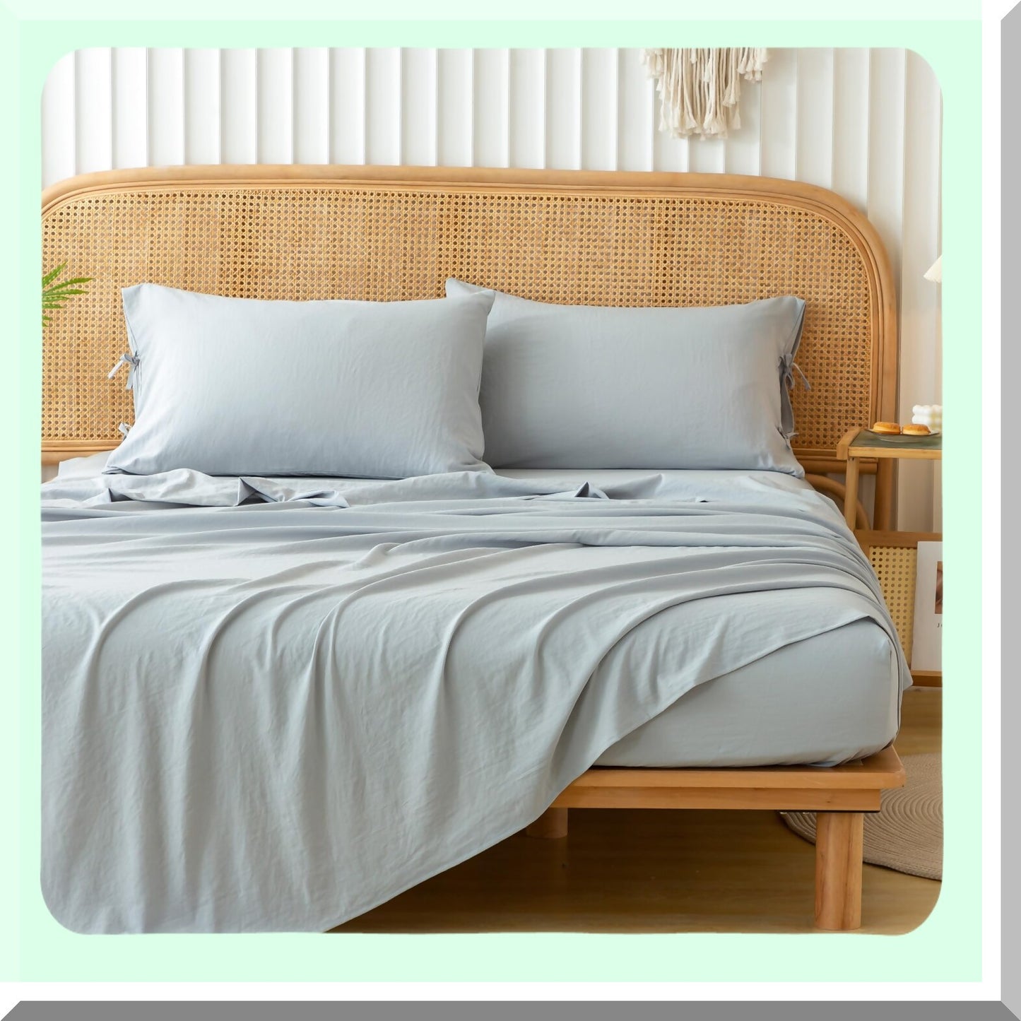 Luxury Grey Queen Bedding Set - Super Soft Polycotton Sheets & Pillowcases - Hotel Quality Warmth Tech - All Seasons Cozy Comfort - Deep Pocket Fit