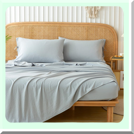 Luxury Grey Queen Bedding Set - Super Soft Polycotton Sheets & Pillowcases - Hotel Quality Warmth Tech - All Seasons Cozy Comfort - Deep Pocket Fit