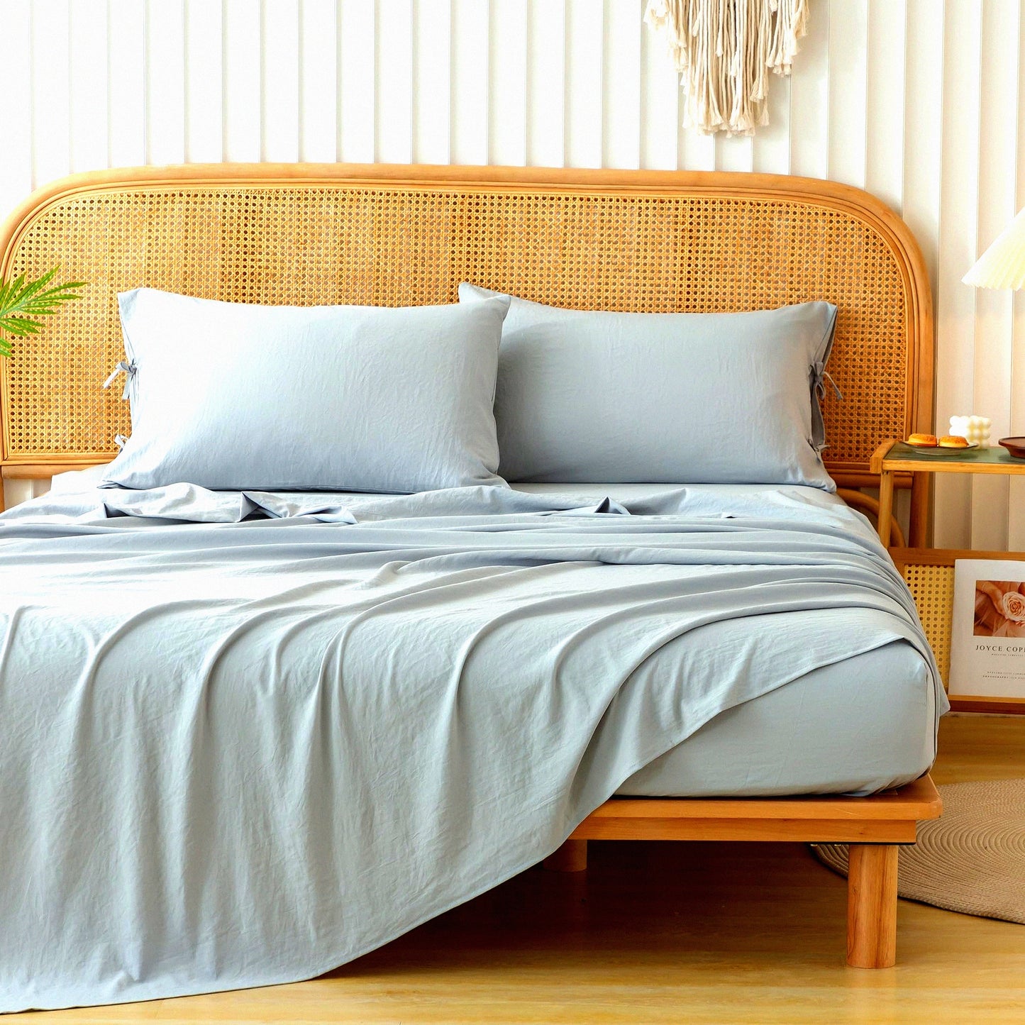 Luxury Grey Queen Bedding Set - Super Soft Polycotton Sheets & Pillowcases - Hotel Quality Warmth Tech - All Seasons Cozy Comfort - Deep Pocket Fit