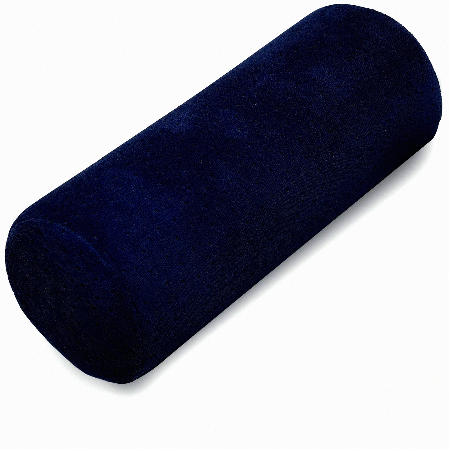 Bamboo Comfort Cervical Support Pillow - Round Cylinder Bolster Roll for Neck, Back, Legs - Washable Cover - Ergonomic Design - Navy Blue