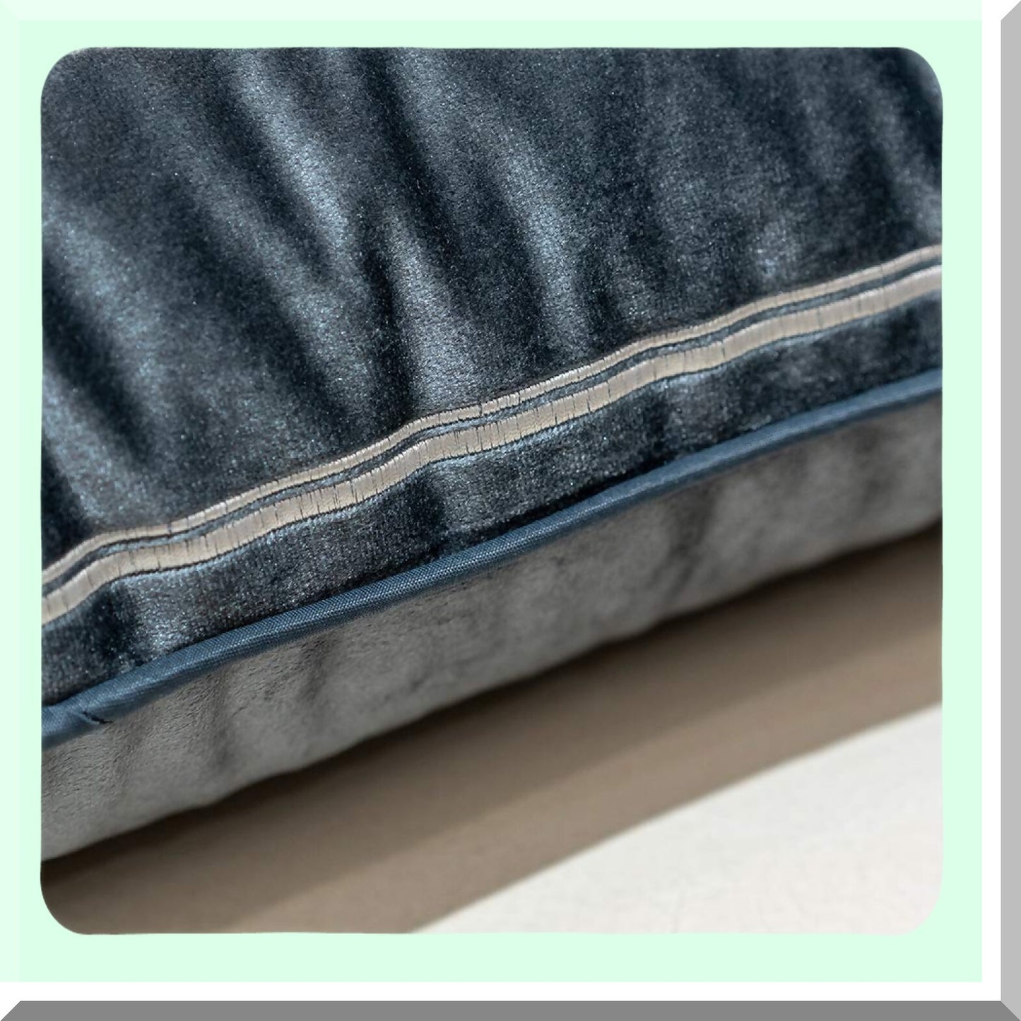 Luxury Velvet Petunias Embroidery Cushion Cover - European Home Decor Pillowcase for Sofa Chair Bedroom Living Room - Gray - 12 x 20 Inch