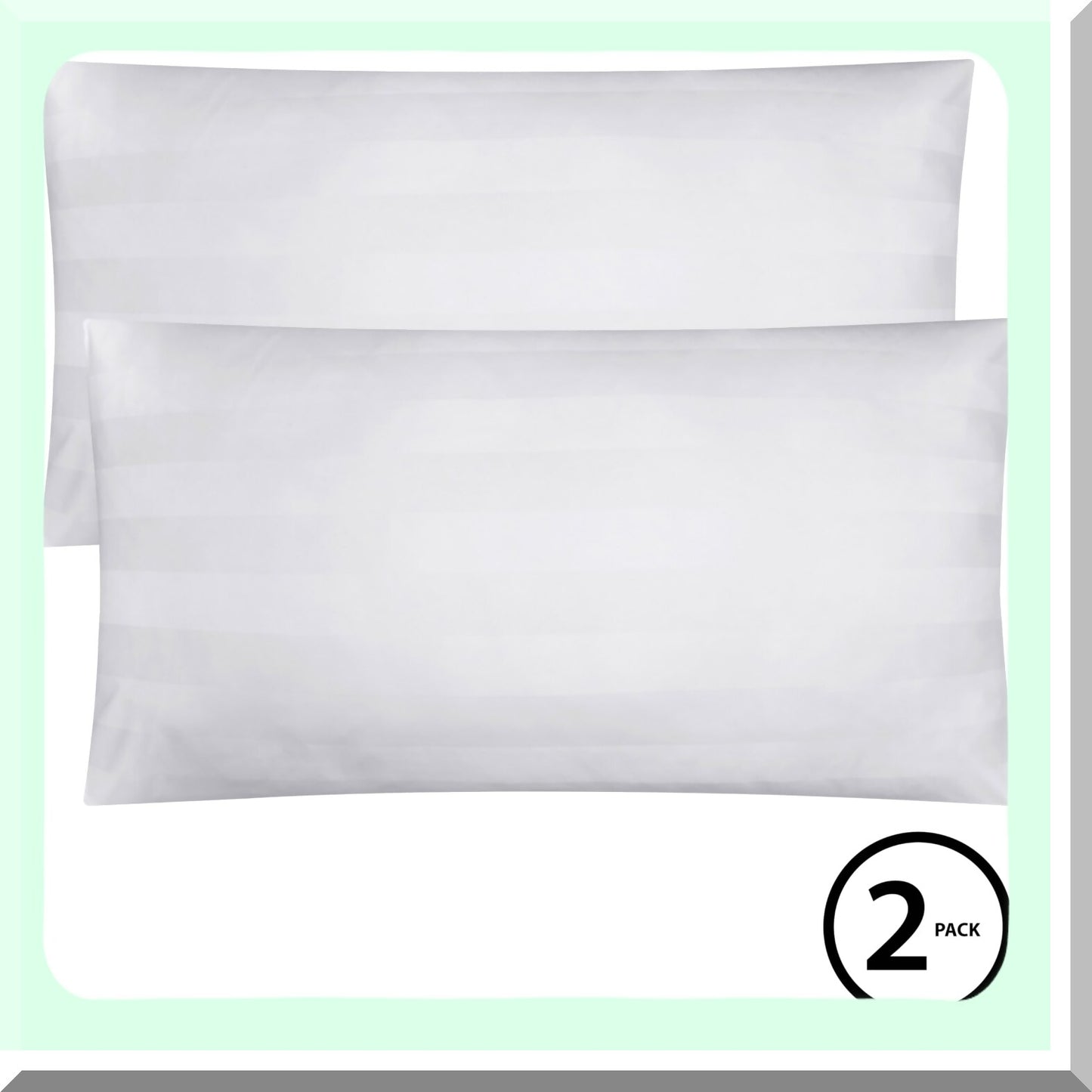 Luxury Stripe Jacquard Pillows - Set of 2 | Premium Size Bed Pillows with Jacquard Stripe Design | Plush and Comfortable for a Restful Sleep Experience