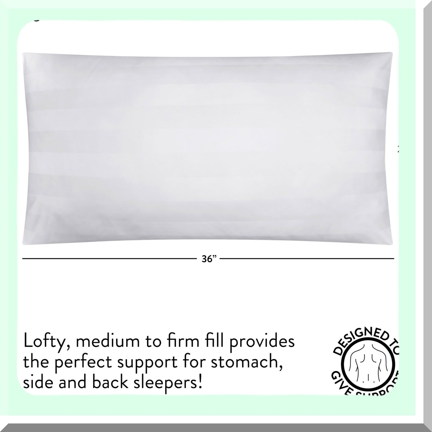 Luxury Stripe Jacquard Pillows - Set of 2 | Premium Size Bed Pillows with Jacquard Stripe Design | Plush and Comfortable for a Restful Sleep Experience