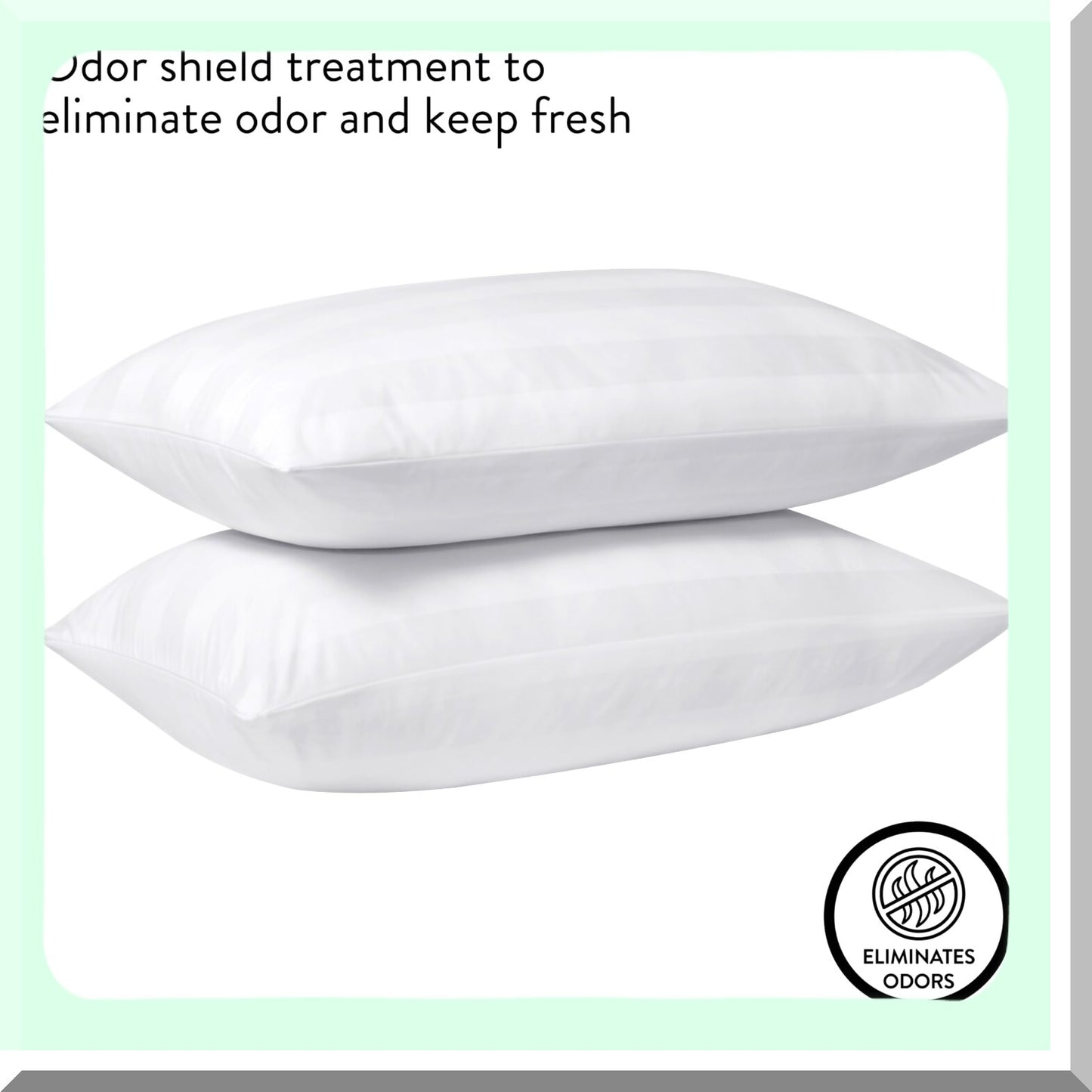 Luxury Stripe Jacquard Pillows - Set of 2 | Premium Size Bed Pillows with Jacquard Stripe Design | Plush and Comfortable for a Restful Sleep Experience