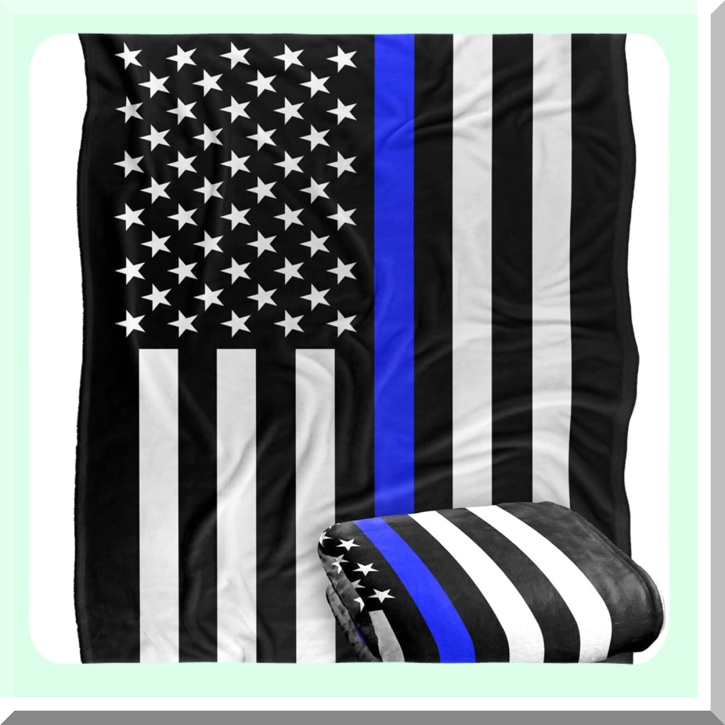 PatriotGuard Silky Touch Thin Blue Line Throw Blanket 50" x 60" - Super Soft & Officially Licensed