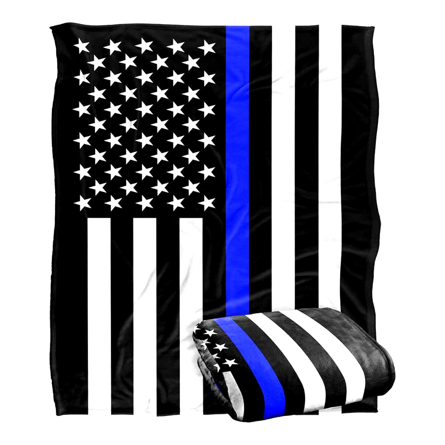 PatriotGuard Silky Touch Thin Blue Line Throw Blanket 50" x 60" - Super Soft & Officially Licensed