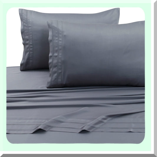 BambooLux 300 Thread Count Rayon Pillow Set - Steel Grey - Pack of 2 - Hypoallergenic, Cooling, Breathable, Standard Size - Eco-Friendly Fibers
