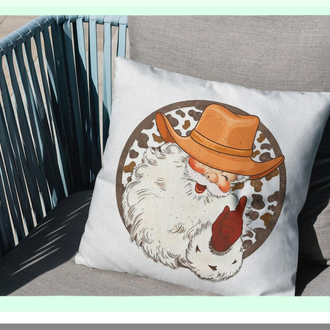 Cowboy Chic Pillow Covers - Set of 2 Western Decorative Throw Pillows 18x18 - Cowboy Hat Design Cushion Cases for Home Decor - Wild West Pillowcases