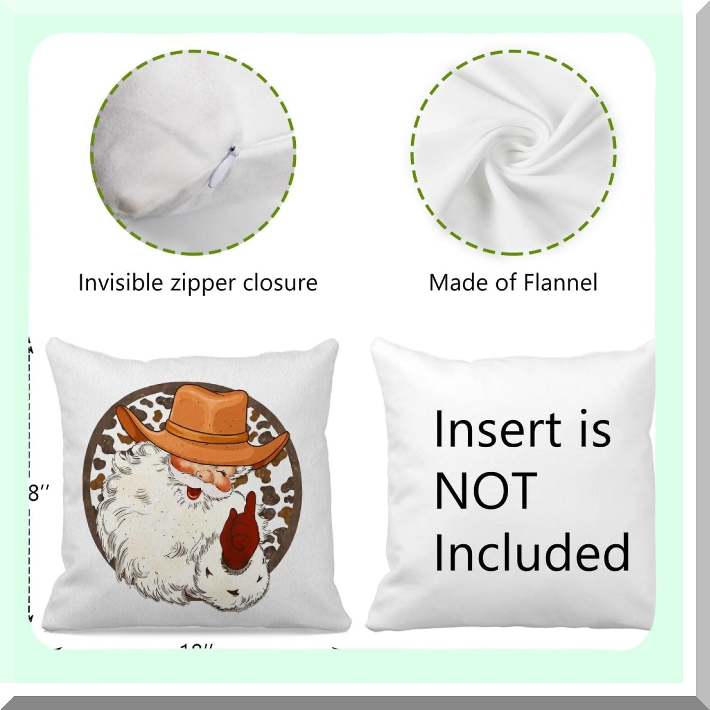 Cowboy Chic Pillow Covers - Set of 2 Western Decorative Throw Pillows 18x18 - Cowboy Hat Design Cushion Cases for Home Decor - Wild West Pillowcases