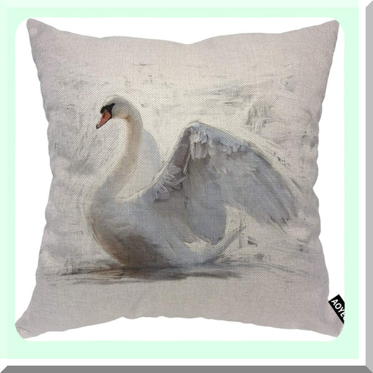 Nature's Wings Sketch Pillowcase - Elegant Bird Portrait Throw Pillow Cover 18X18 Inch Cotton Linen Cushion Decorative for Living Room Outdoor Decor
