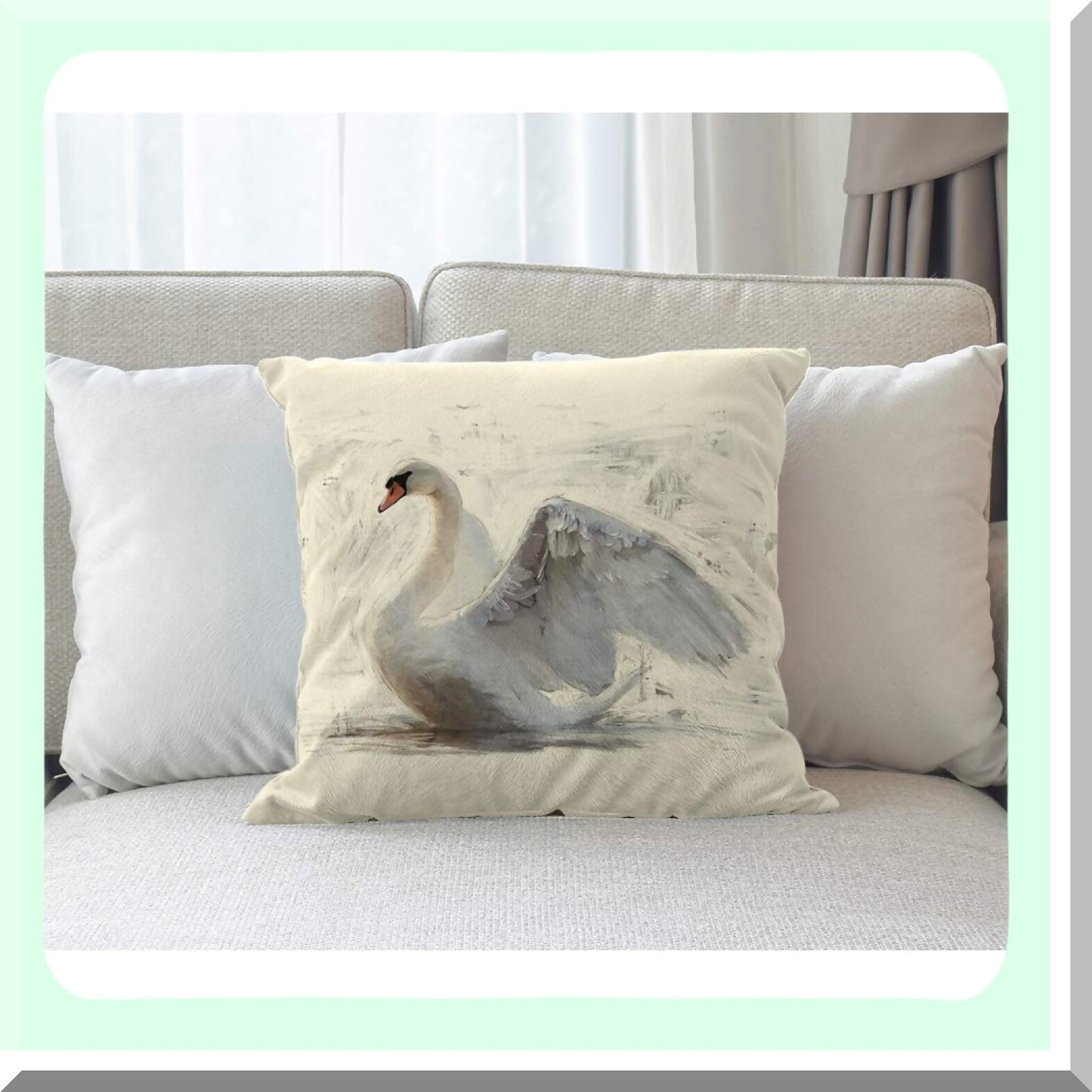 Nature's Wings Sketch Pillowcase - Elegant Bird Portrait Throw Pillow Cover 18X18 Inch Cotton Linen Cushion Decorative for Living Room Outdoor Decor