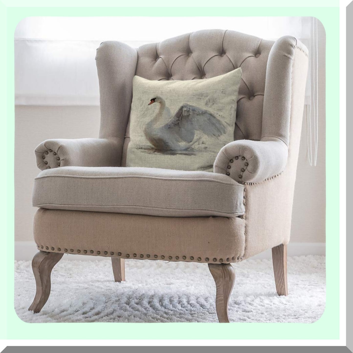 Nature's Wings Sketch Pillowcase - Elegant Bird Portrait Throw Pillow Cover 18X18 Inch Cotton Linen Cushion Decorative for Living Room Outdoor Decor