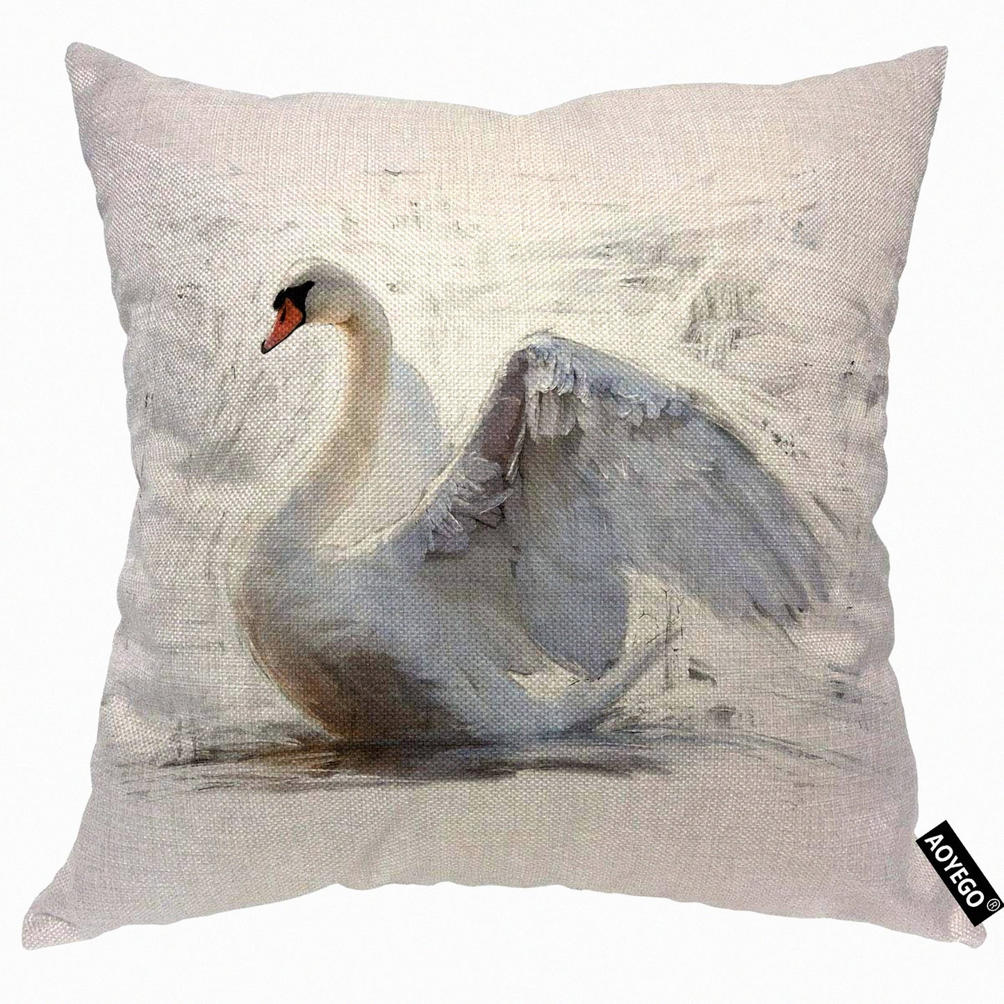 Nature's Wings Sketch Pillowcase - Elegant Bird Portrait Throw Pillow Cover 18X18 Inch Cotton Linen Cushion Decorative for Living Room Outdoor Decor