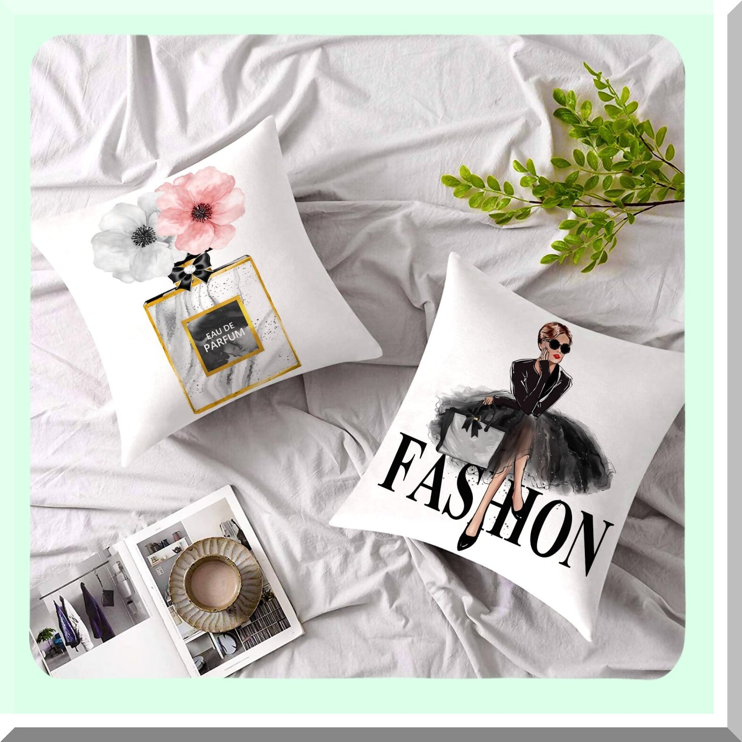 Pink Gold Velvet Pillow Covers - Set of 2 | Decorative Square Throw Pillow Cases for Bedroom & Sofa | Fashion Girls Cute Couch Decor