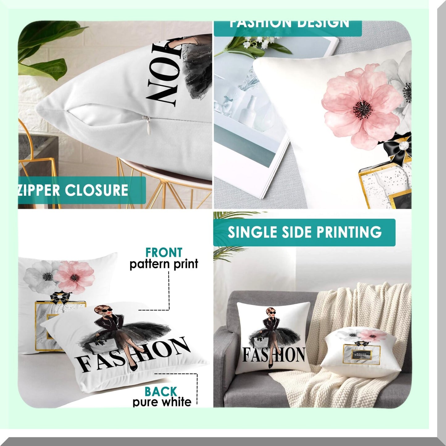 Pink Gold Velvet Pillow Covers - Set of 2 | Decorative Square Throw Pillow Cases for Bedroom & Sofa | Fashion Girls Cute Couch Decor