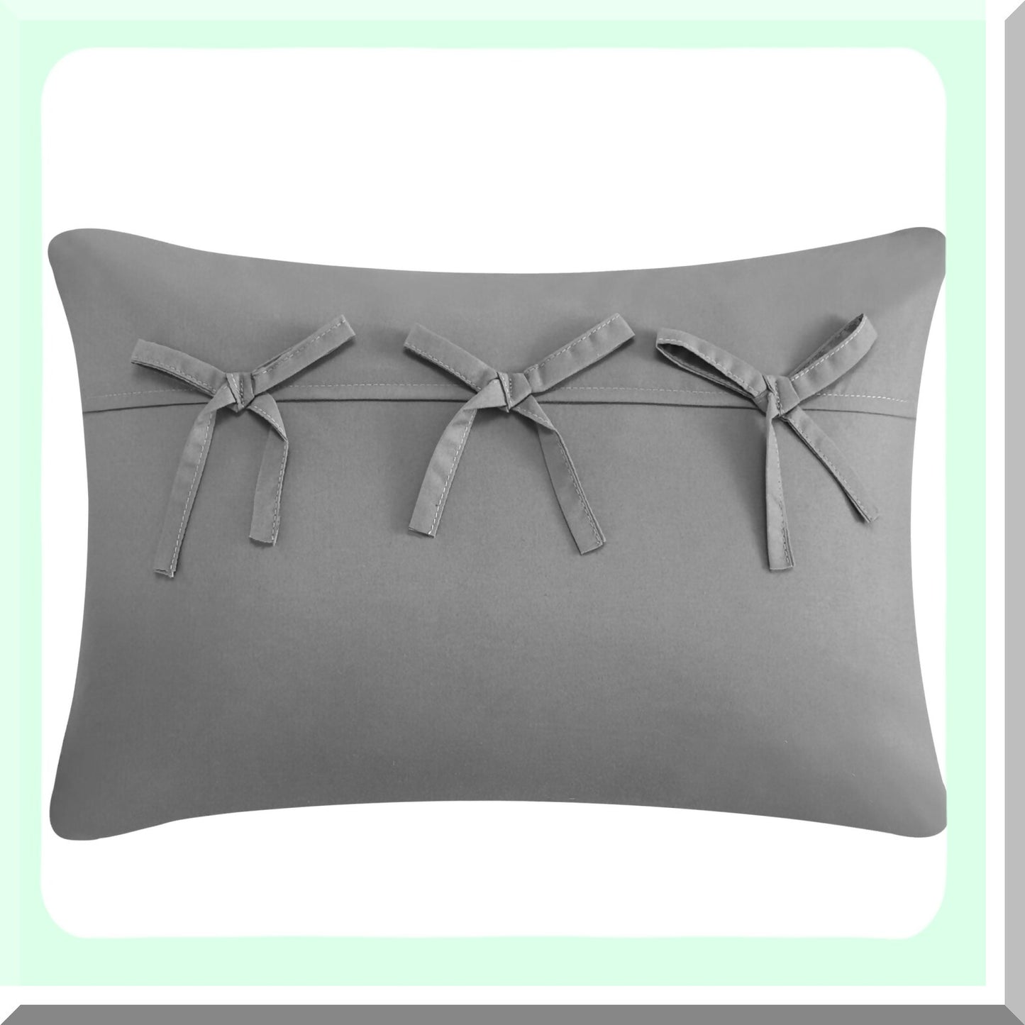 Pleated Grey Comforter Set with Embroidered Design - 4 Piece Bedding Bundle for Twin Beds with Decorative Pillows and Sham