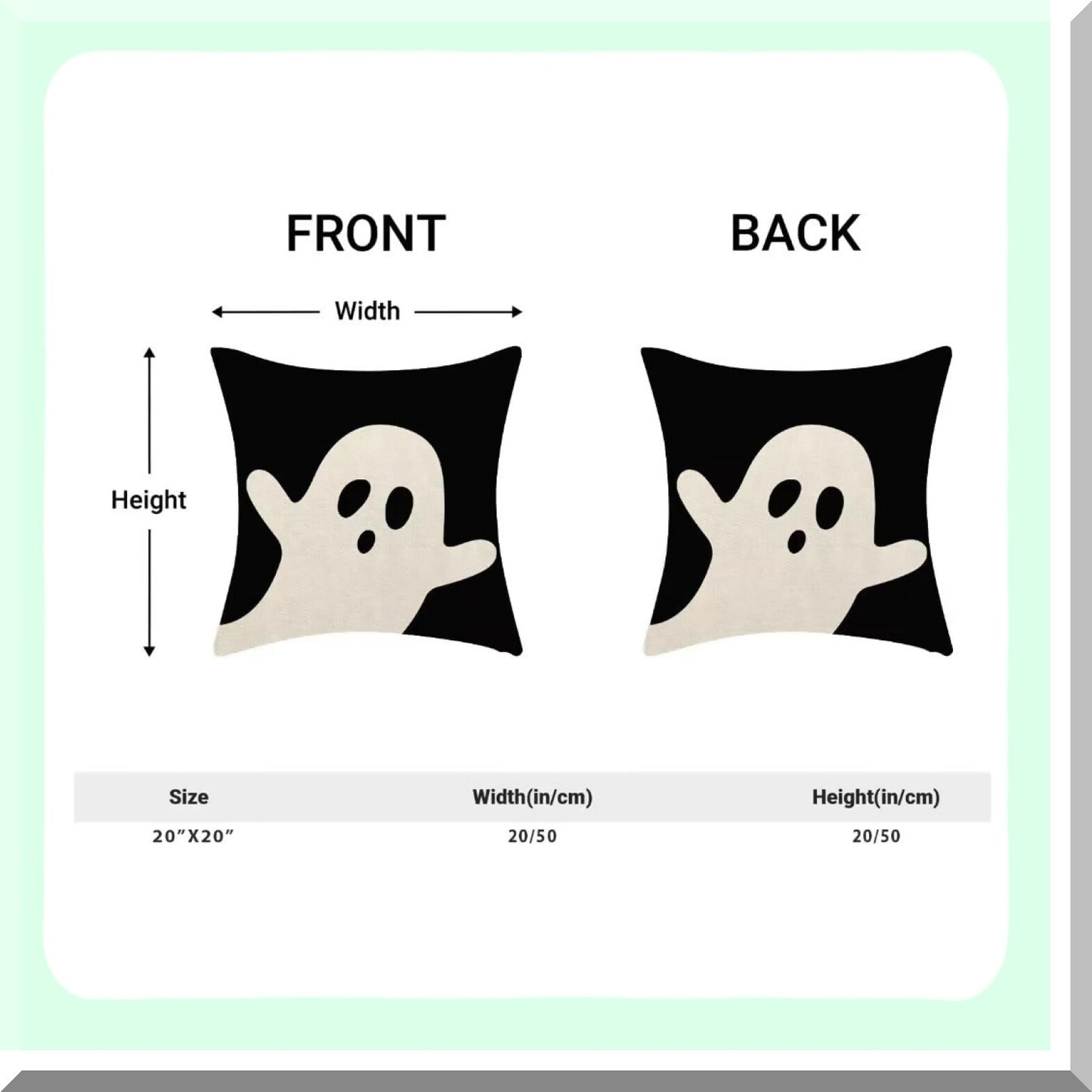 Ghostly Farmhouse Pillow Covers - Set of 2, 20x20 Inch Black & White Throw Pillows. Linen Decorative Cases for Couch, Sofa, Bedroom & Outdoor Decor.