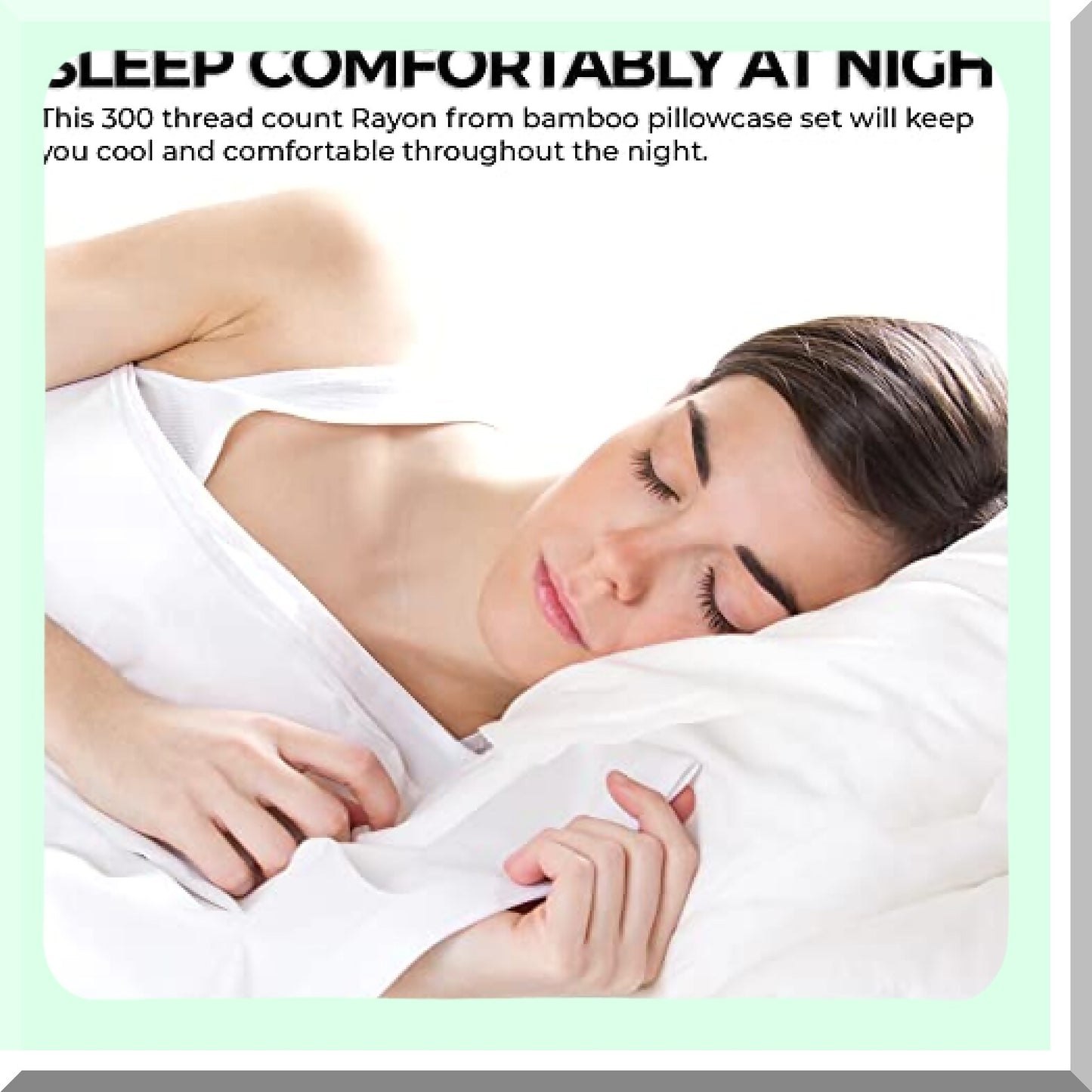 BambooComfort Sage Green Pillow Set - 300 Thread Count Rayon Pair for Standard Size Beds - Pack of 2 - Soft & Breathable Eco-Friendly Material