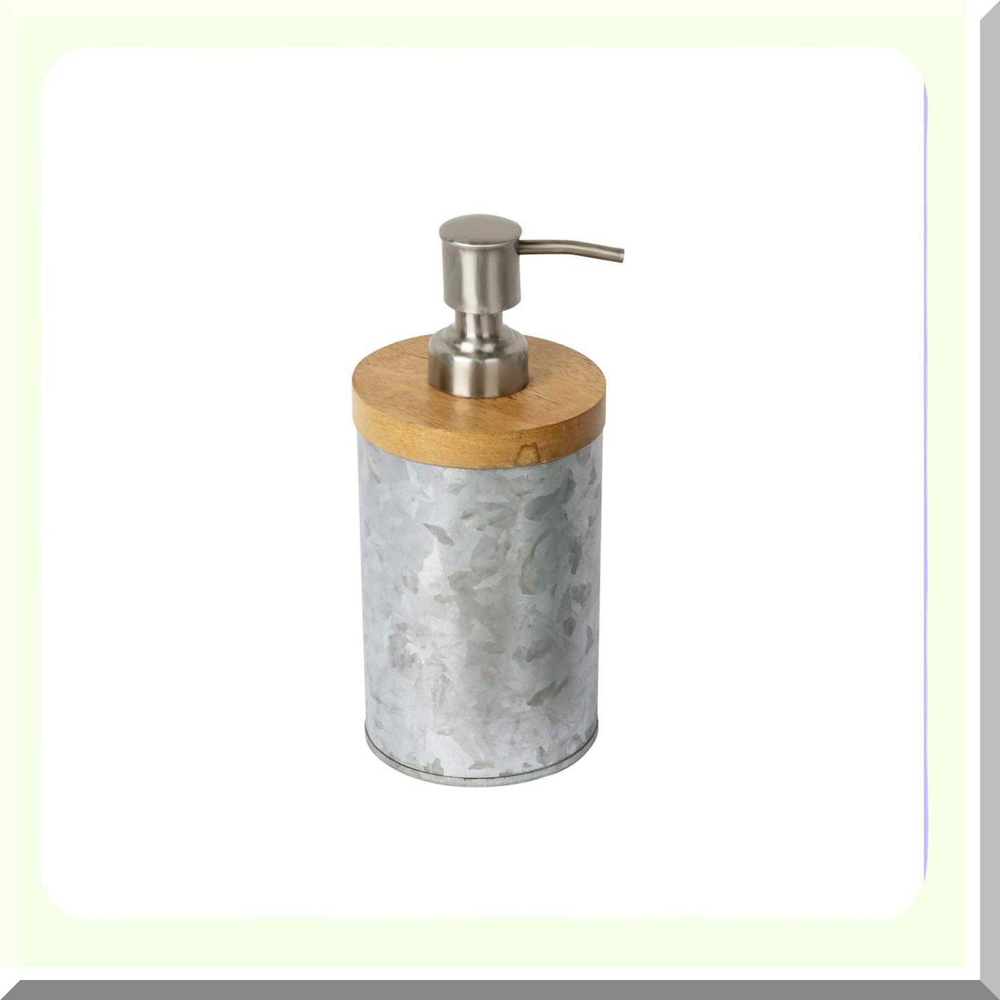 Confetti Collection Lotion Dispenser Galvanized Wood