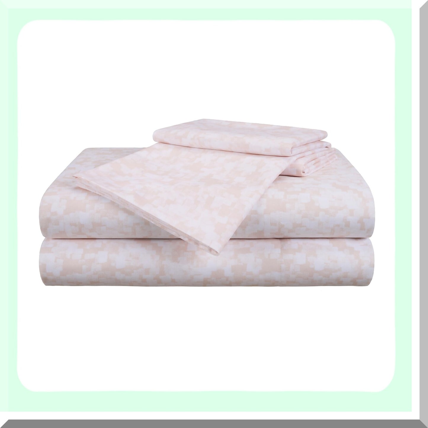 Mauve Dream 4-Piece Sheet Set - Abstract Printed Fitted Sheet, Flat Sheet, Pillowcases - Soft, Cozy Bedding for Bedroom Decor - Queen/King Size