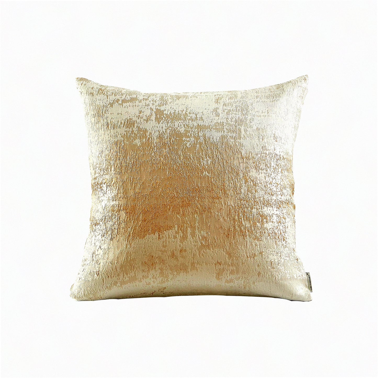 Golden Glitter Sparkle Cushion Cover - Soft Beige Square Pillowcase for Couch, Bed, Chair - Decorative Throw Pillow Cover - Cream Beige - 18x18 inches
