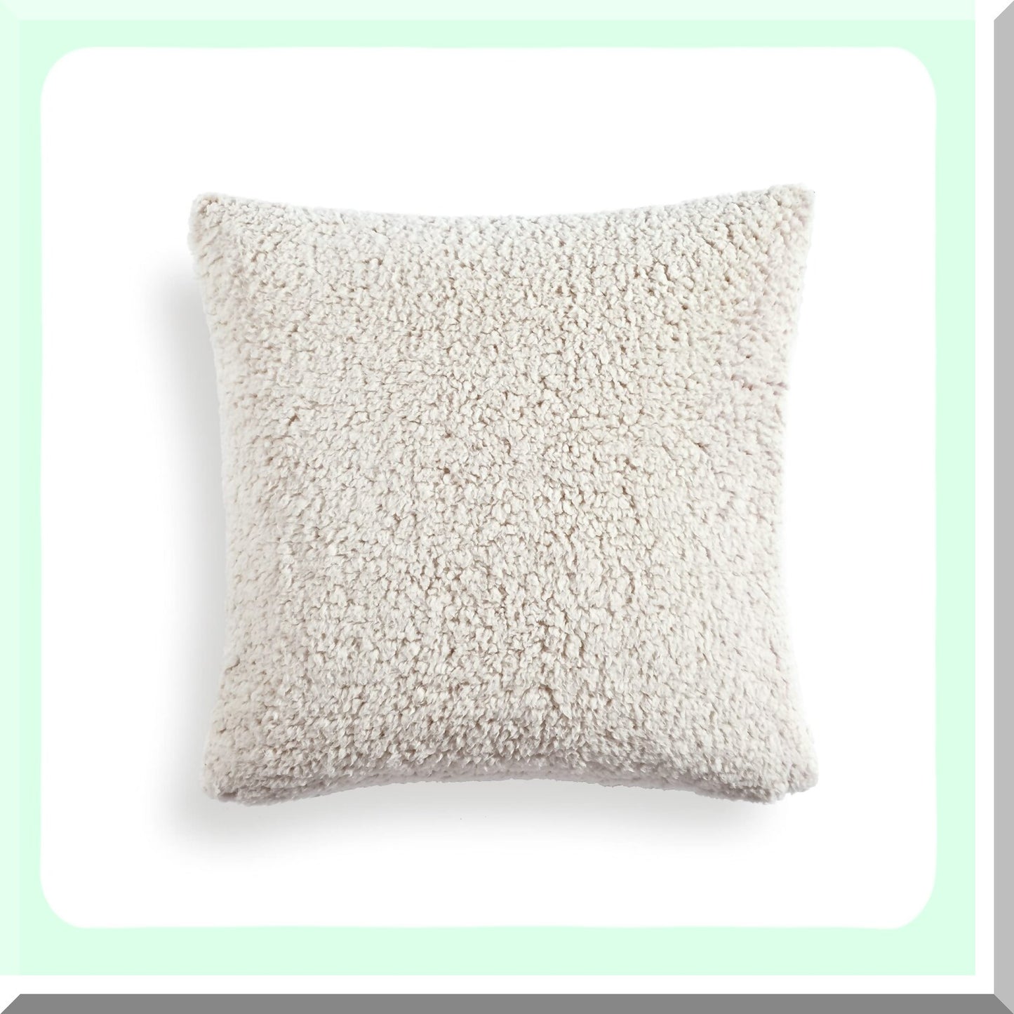 Neutral Sherpa Cozy Square Pillow Cover - Soft Reversible Decorative Throw Pillow for Bed, Couch, Chair - 20" x 20" Square Throw Pillows