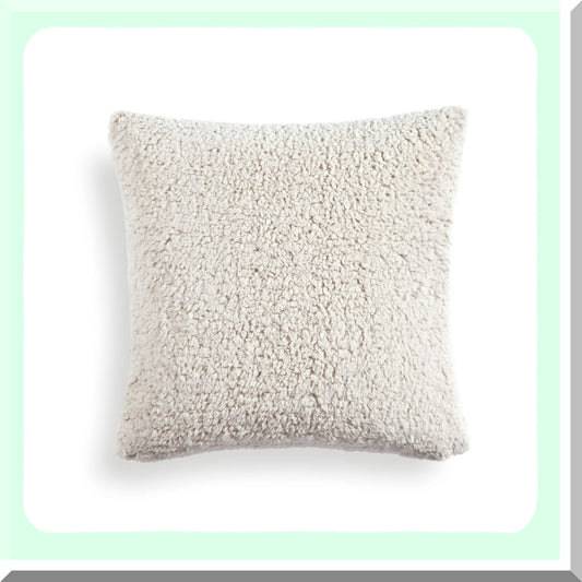 Neutral Sherpa Cozy Square Pillow Cover - Soft Reversible Decorative Throw Pillow for Bed, Couch, Chair - 20" x 20" Square Throw Pillows