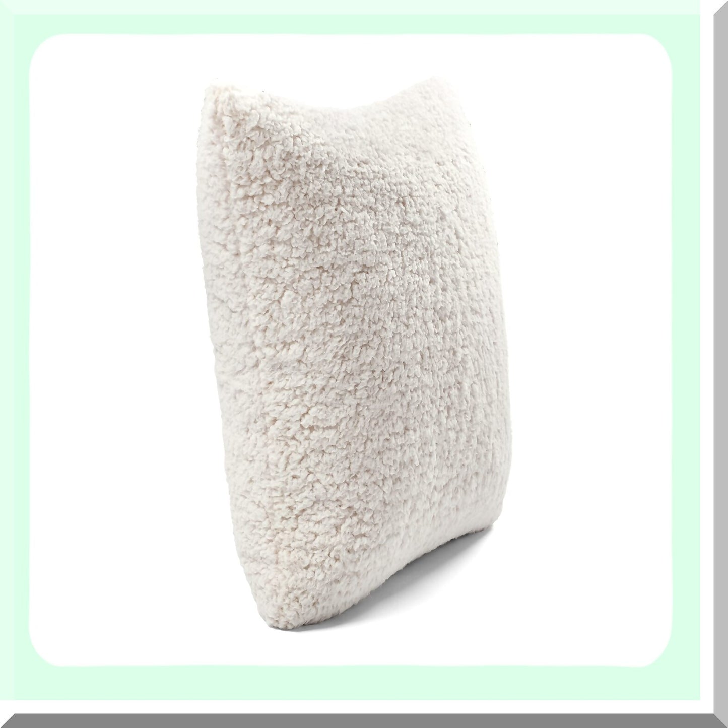 Neutral Sherpa Cozy Square Pillow Cover - Soft Reversible Decorative Throw Pillow for Bed, Couch, Chair - 20" x 20" Square Throw Pillows