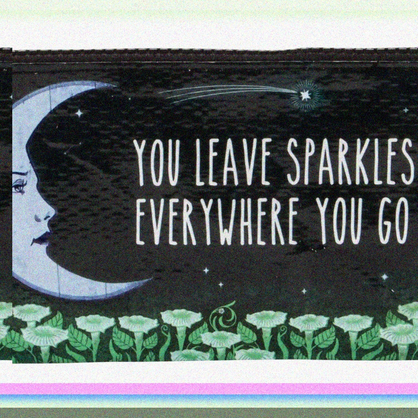 Moon Garden Design Pencil Case 4.25"x8.5" Recycled Material