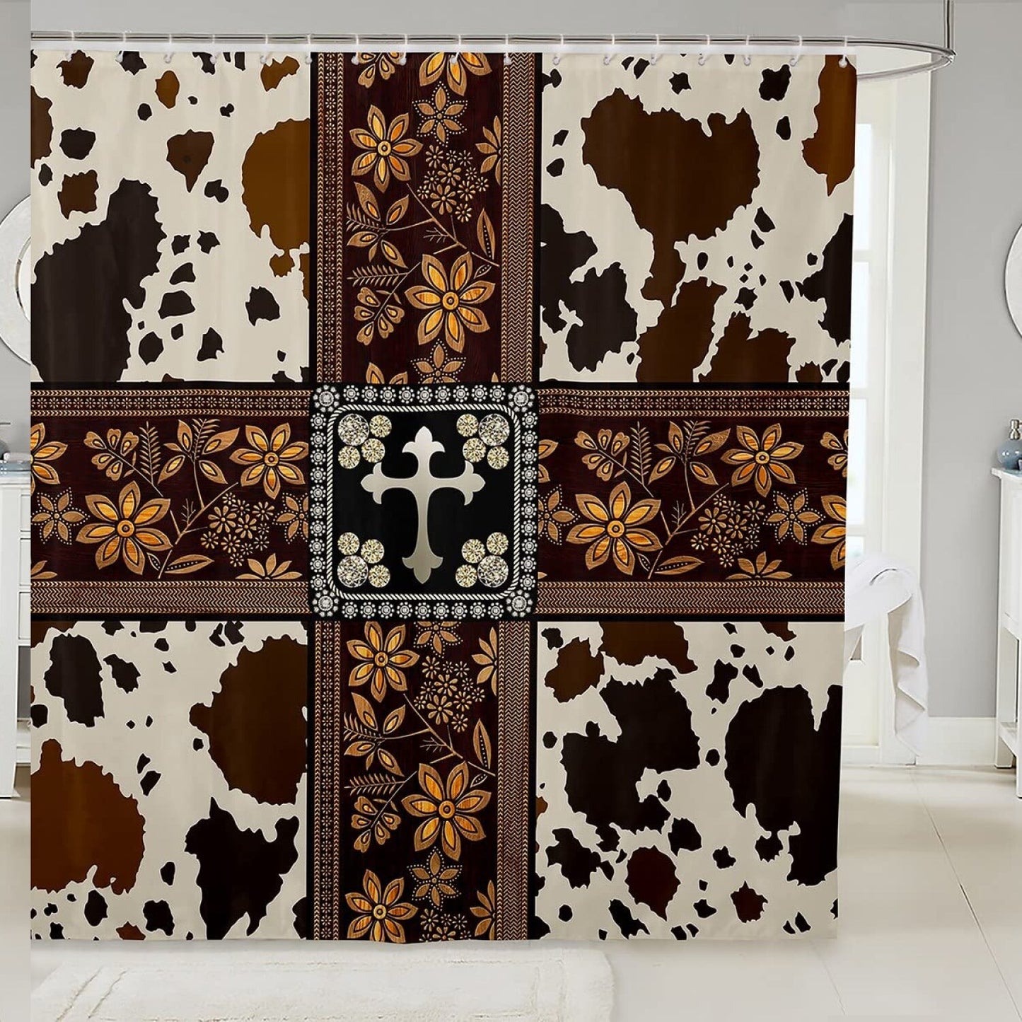 Cow Print Shower Curtain 72x72 Inches