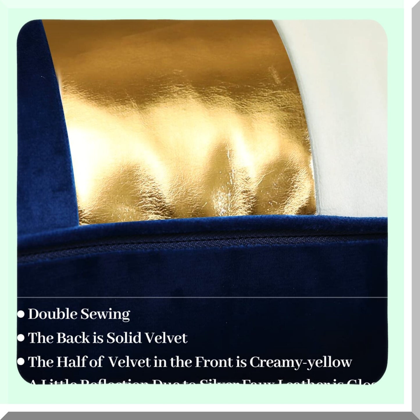 Luxury Velvet Patchwork Throw Pillow Set - Navy Blue Beige Gold Cushion Cover - Modern Home Decor for Living Room Bedroom Car - 20x20 Set of 2