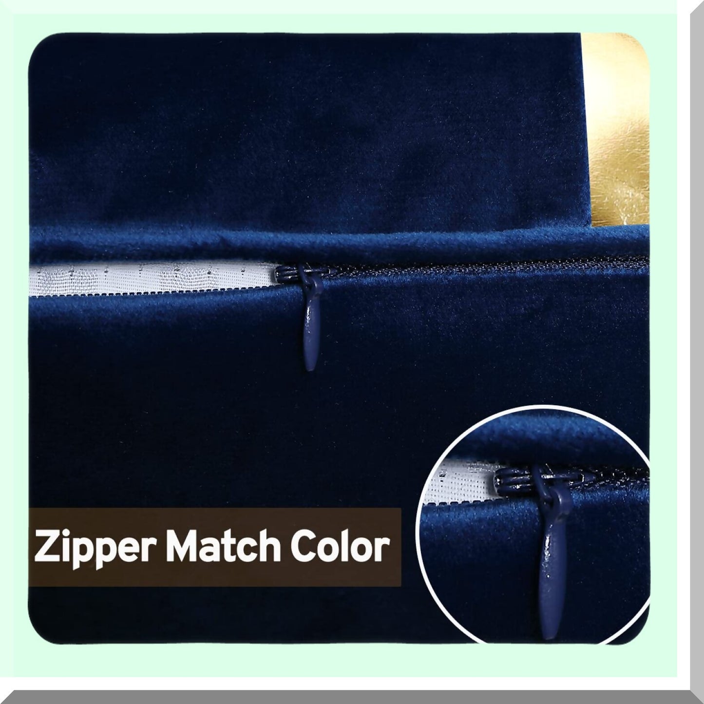 Luxury Velvet Patchwork Throw Pillow Set - Navy Blue Beige Gold Cushion Cover - Modern Home Decor for Living Room Bedroom Car - 20x20 Set of 2