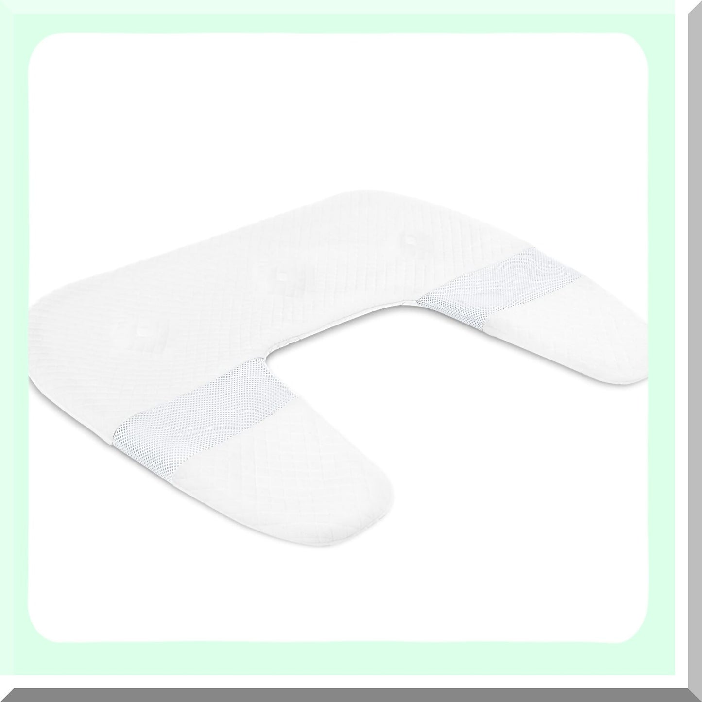 ErgoRest Side Sleeper Memory Foam Pillowcase - Odorless U-Shaped Orthopedic Support for White Bed. Wake up refreshed and pain-free!