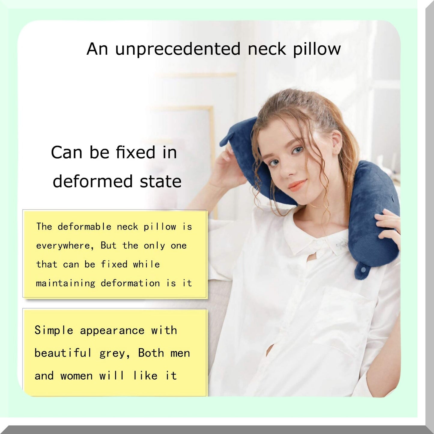 ErgoFlex Memory Foam Travel Pillow - Neck, Chin, Lumbar & Leg Support for Airplane, Bus, Train & Home - Navy Blue Comfort Cushion