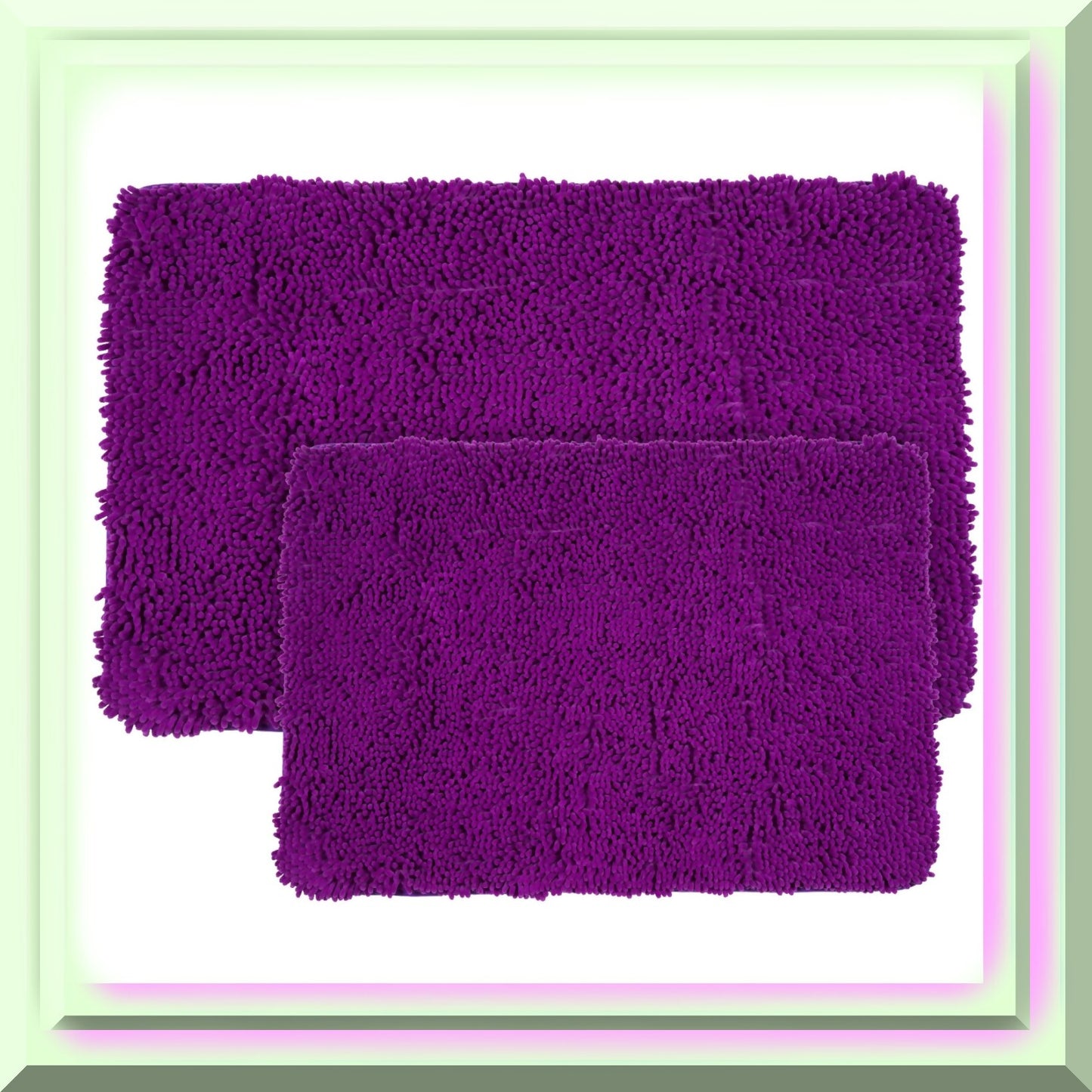 2-Piece Memory Foam Bathroom Rug Set Purple