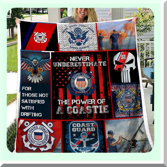 Coast Guard Ultra Soft Sherpa Fleece Blanket - Cozy, Stylish, and Perfect Gift for Men and Adults, 60x80 inches
