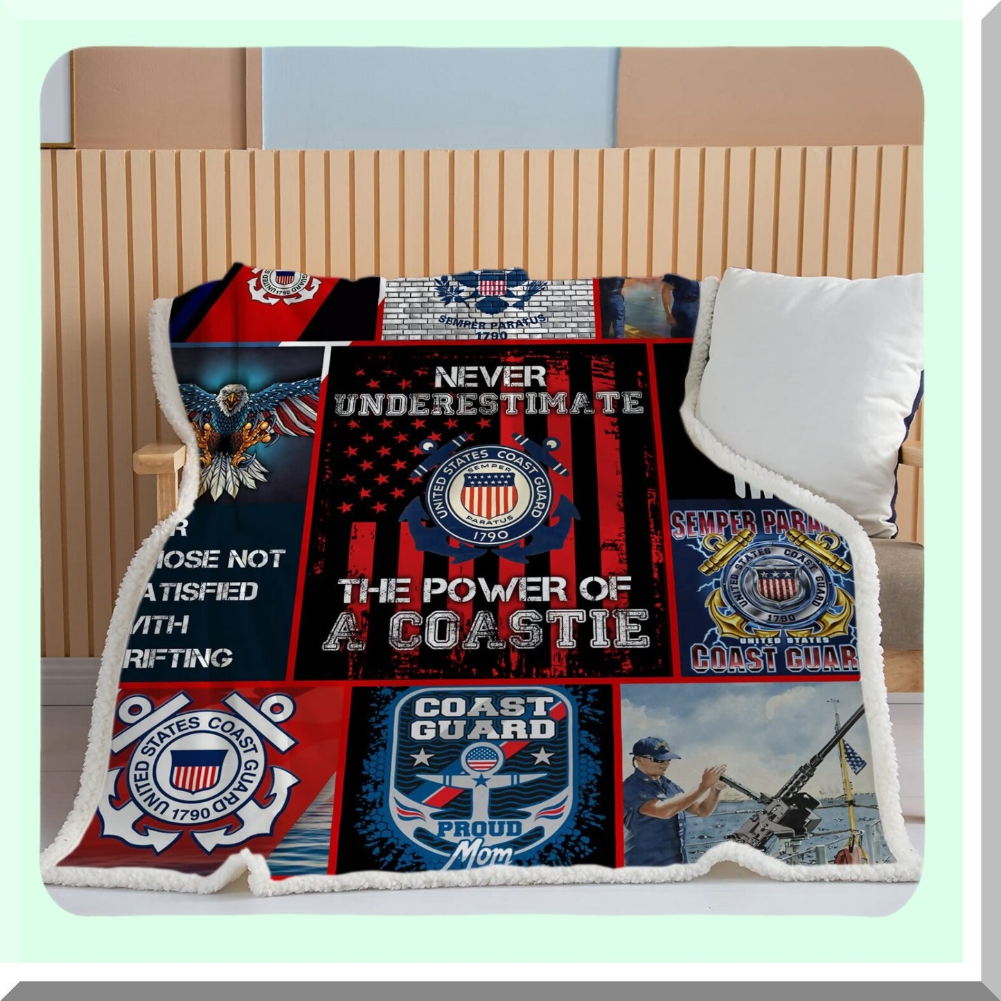 Coast Guard Ultra Soft Sherpa Fleece Blanket - Cozy, Stylish, and Perfect Gift for Men and Adults, 60x80 inches