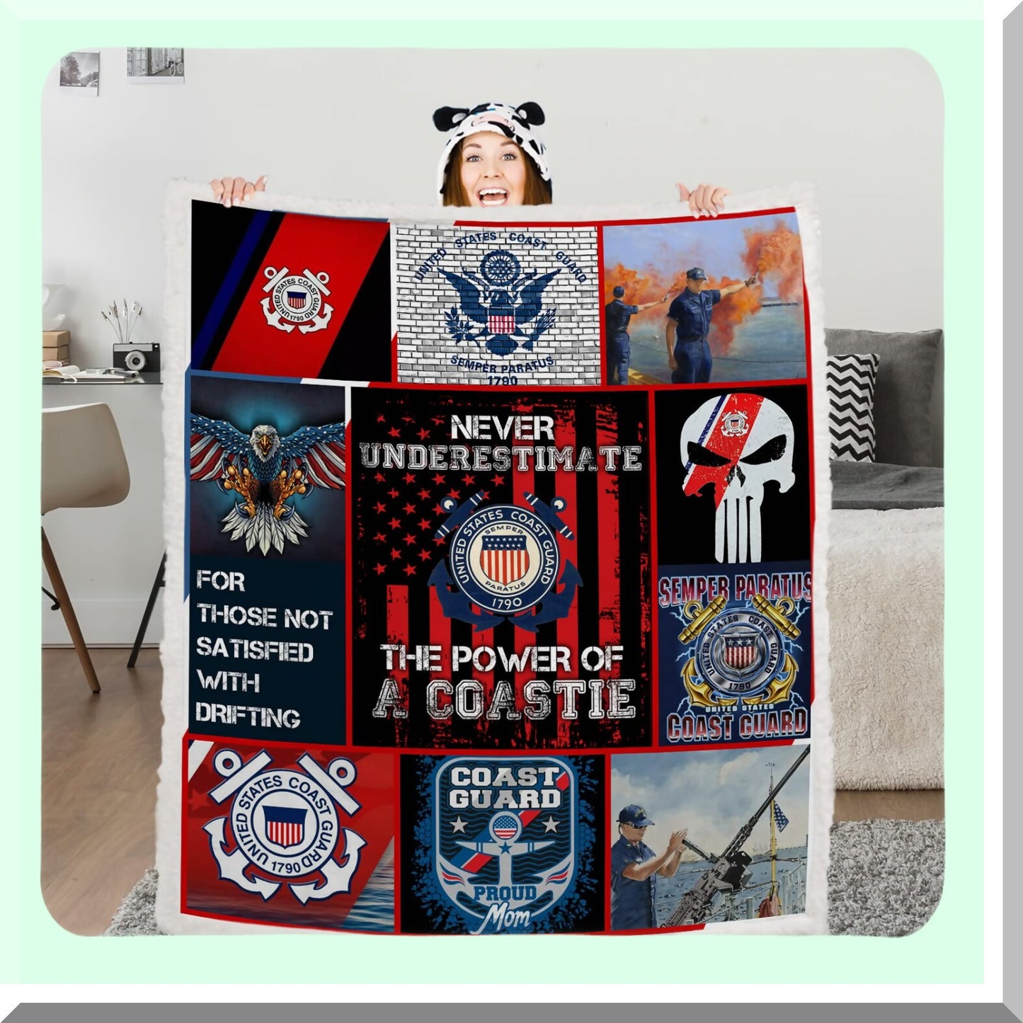 Coast Guard Ultra Soft Sherpa Fleece Blanket - Cozy, Stylish, and Perfect Gift for Men and Adults, 60x80 inches