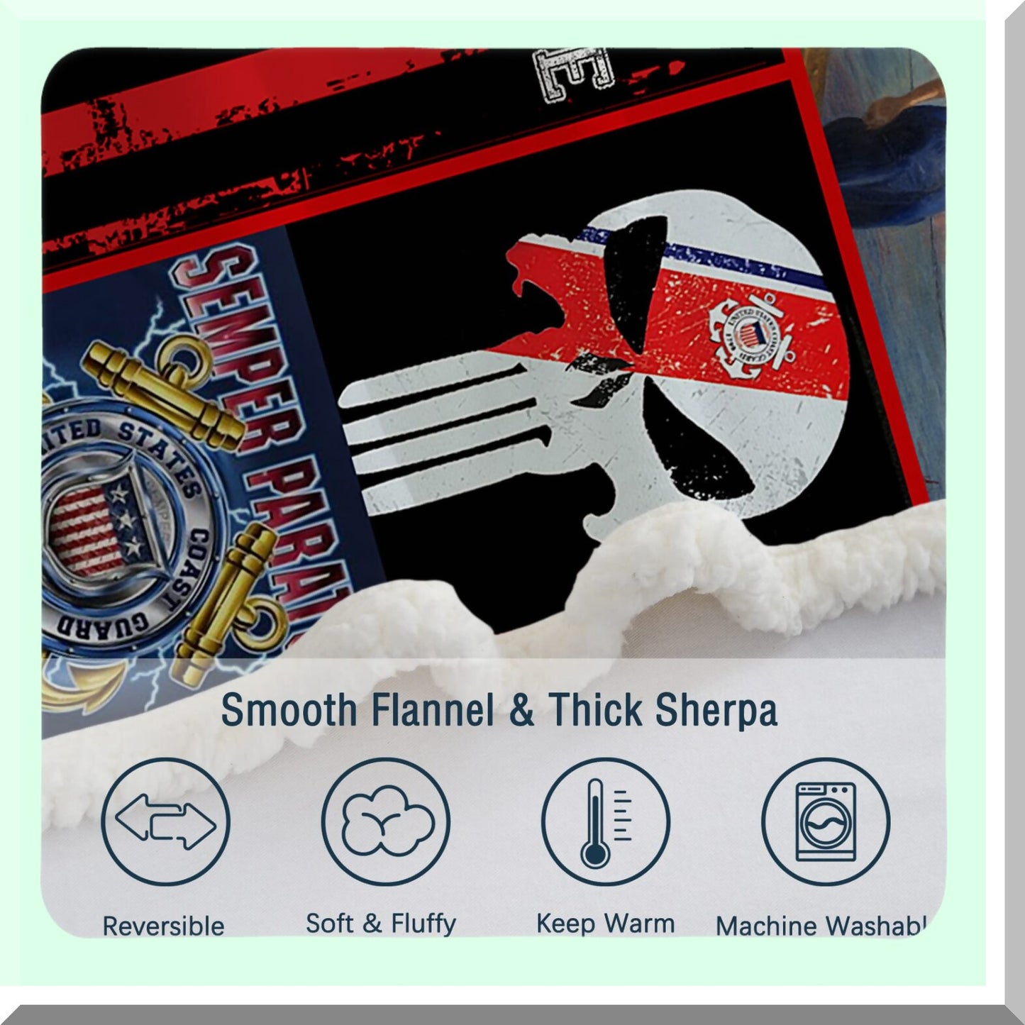 Coast Guard Ultra Soft Sherpa Fleece Blanket - Cozy, Stylish, and Perfect Gift for Men and Adults, 60x80 inches