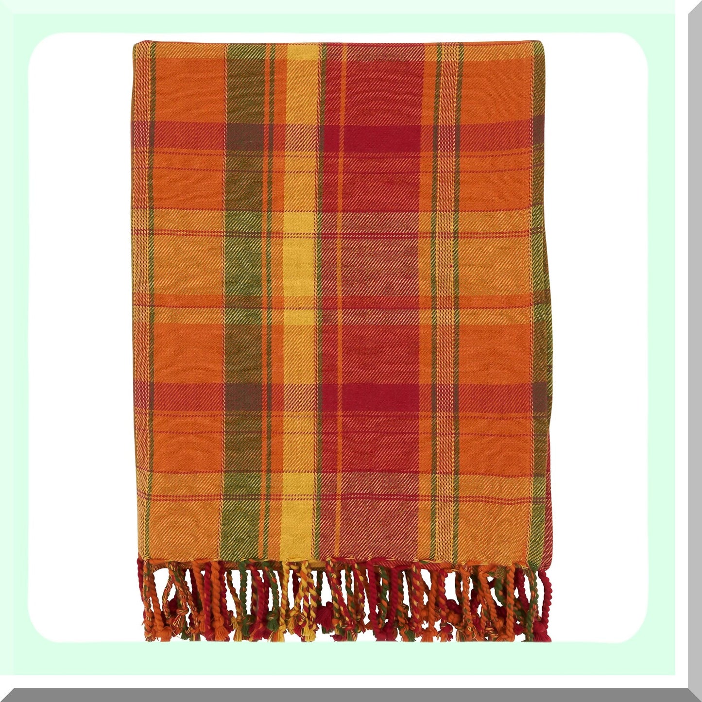 Autumn Cozy Plaid Throw Blanket, Terracotta, 50" x 60"