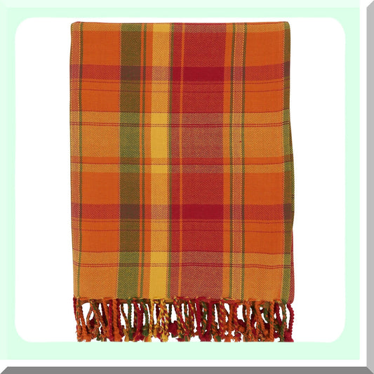 Autumn Cozy Plaid Throw Blanket, Terracotta, 50" x 60"