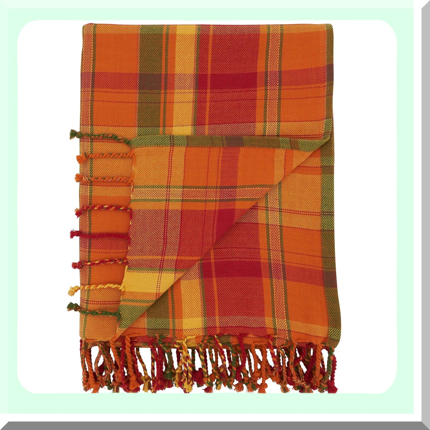 Autumn Cozy Plaid Throw Blanket, Terracotta, 50" x 60"